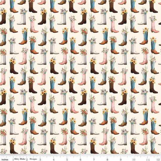 Boots in Cream (c17484-cream) | Cowgirl | Echo Park Paper Co | Riley Blake
